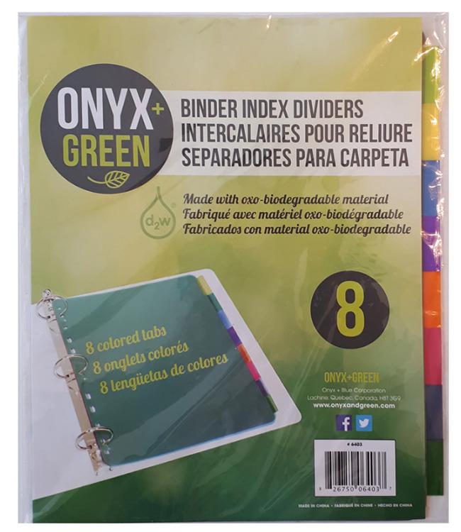 DIVIDERS 8PK W/TABS POLY